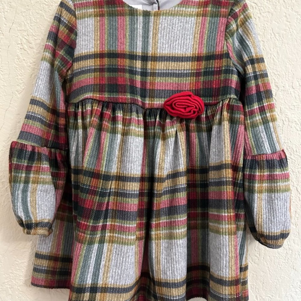 Toddler girls plaid holiday dress size 4T